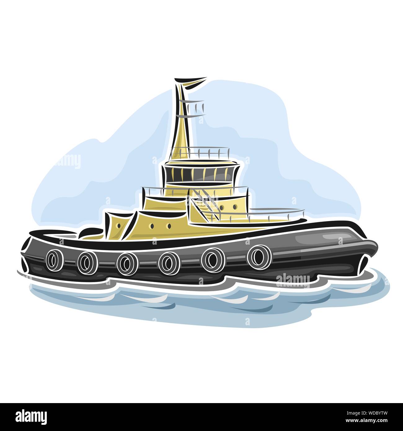 Simple Tugboat Drawing