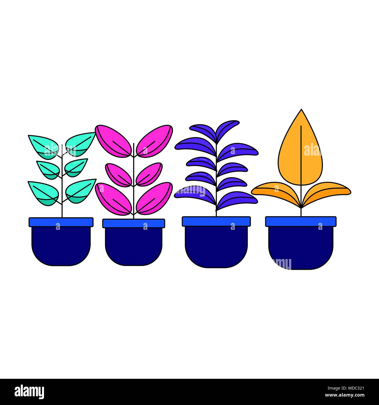 Isolated plants with leaves design Stock Vector Image & Art - Alamy