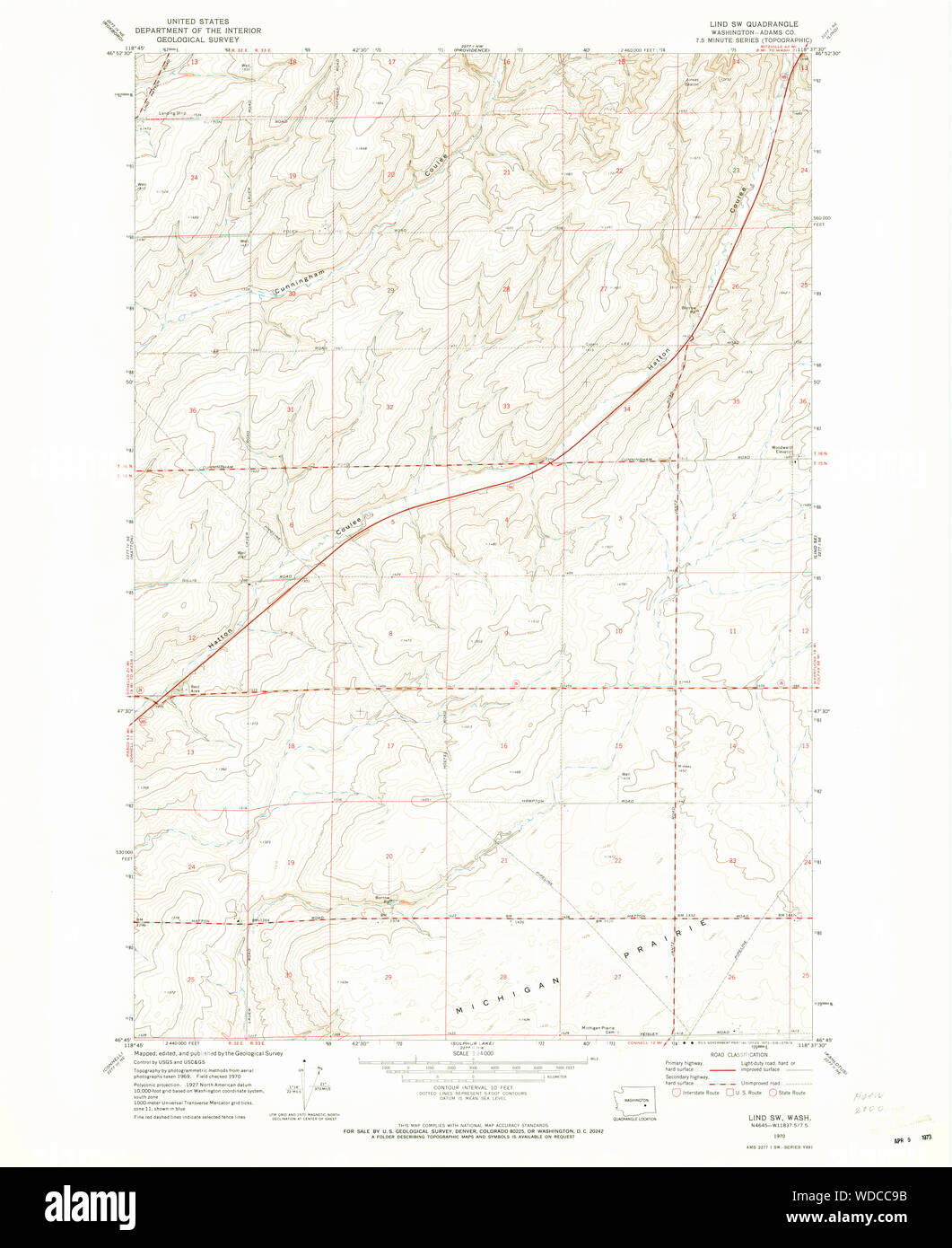Lind washington state map hires stock photography and images Alamy