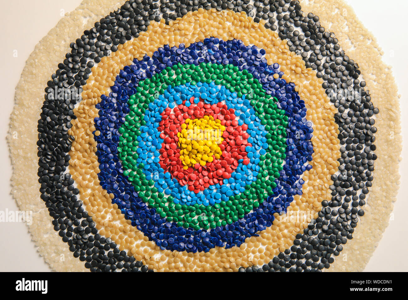 Industrial colorful Polymeric dye. Plastic pellets. Colorant for