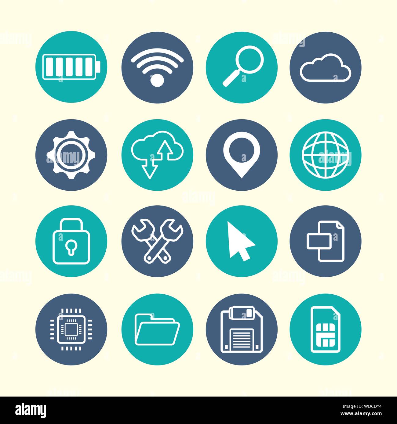 flat design gadgets technology icons Stock Vector