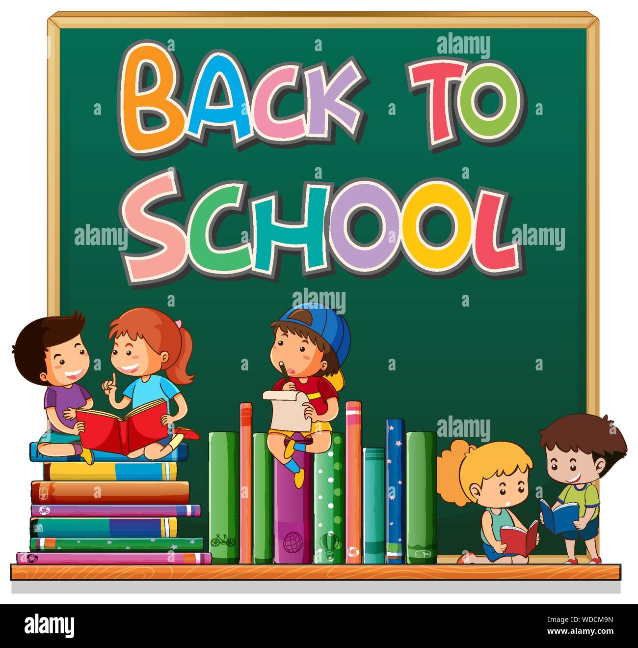Back to school template with student illustration Stock Vector Image ...