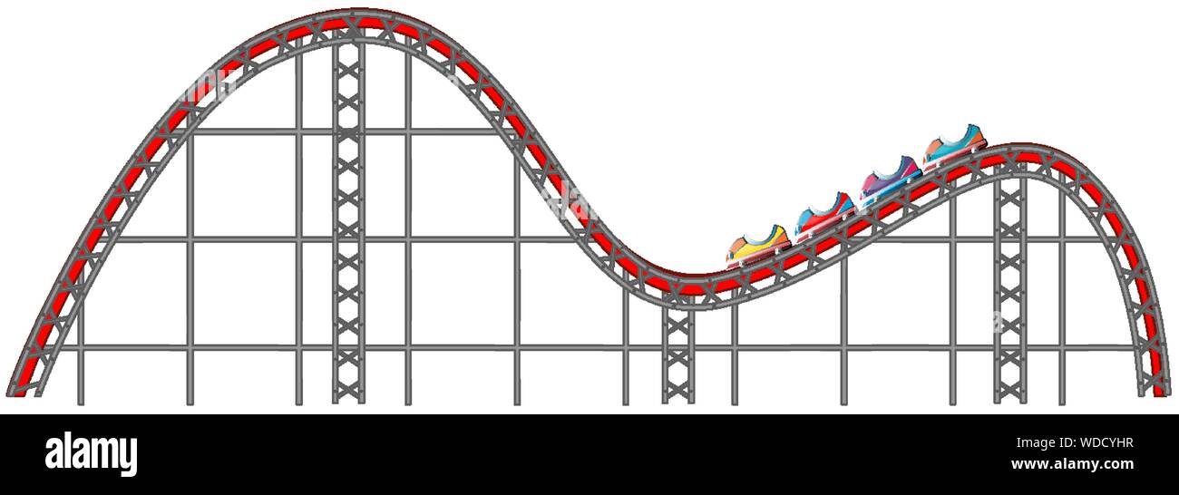 Roller coaster track on white background illustration Stock Vector ...