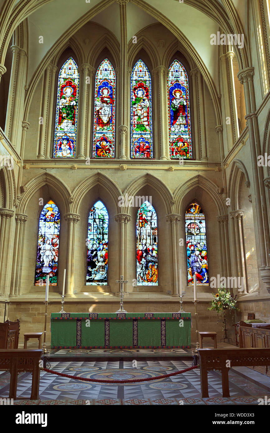Stained Glass Window behind the Alter in Southwell Minster