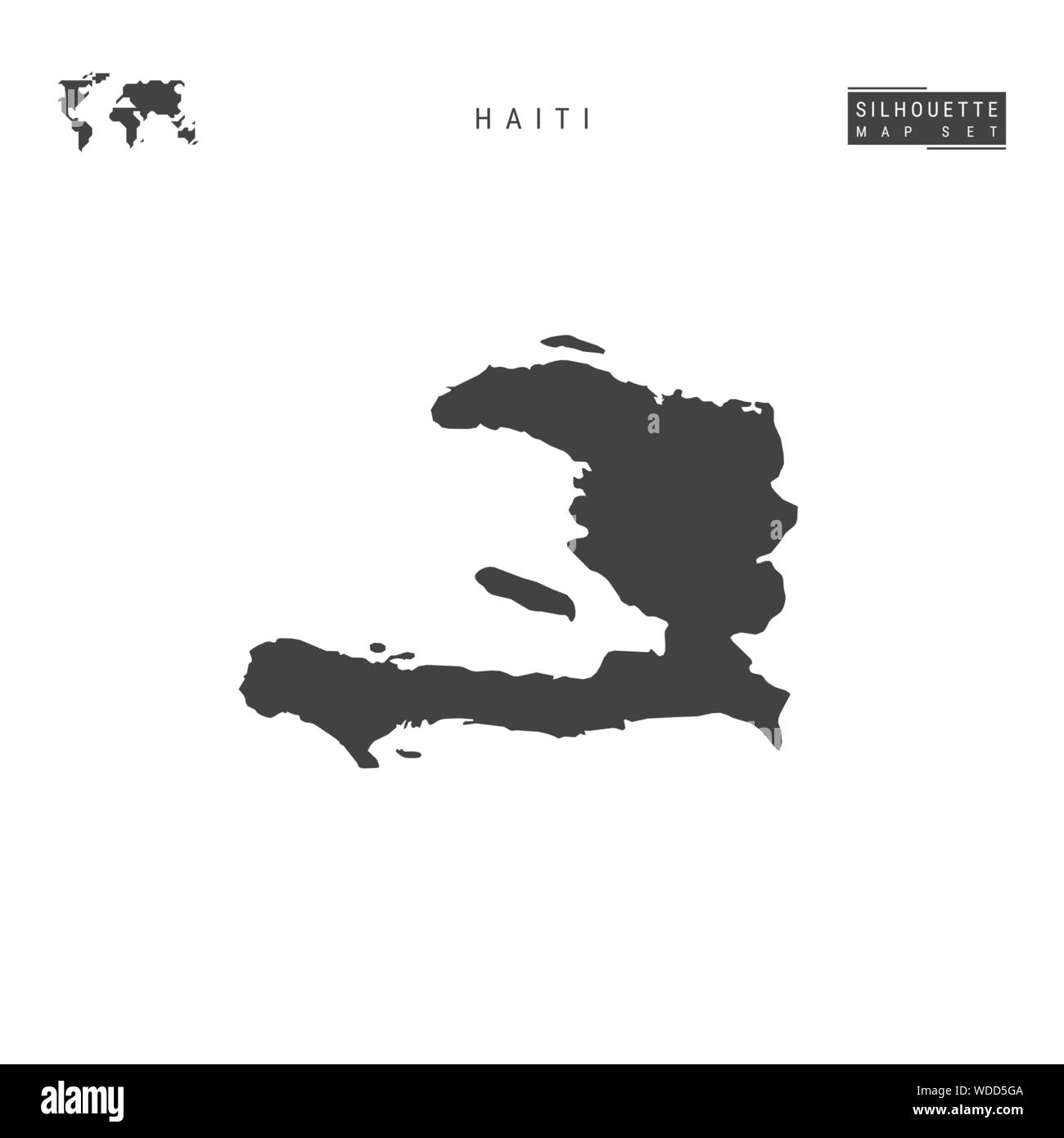 Haiti Blank Vector Map Isolated on White Background. High-Detailed Black Silhouette Map of Haiti. Stock Vector