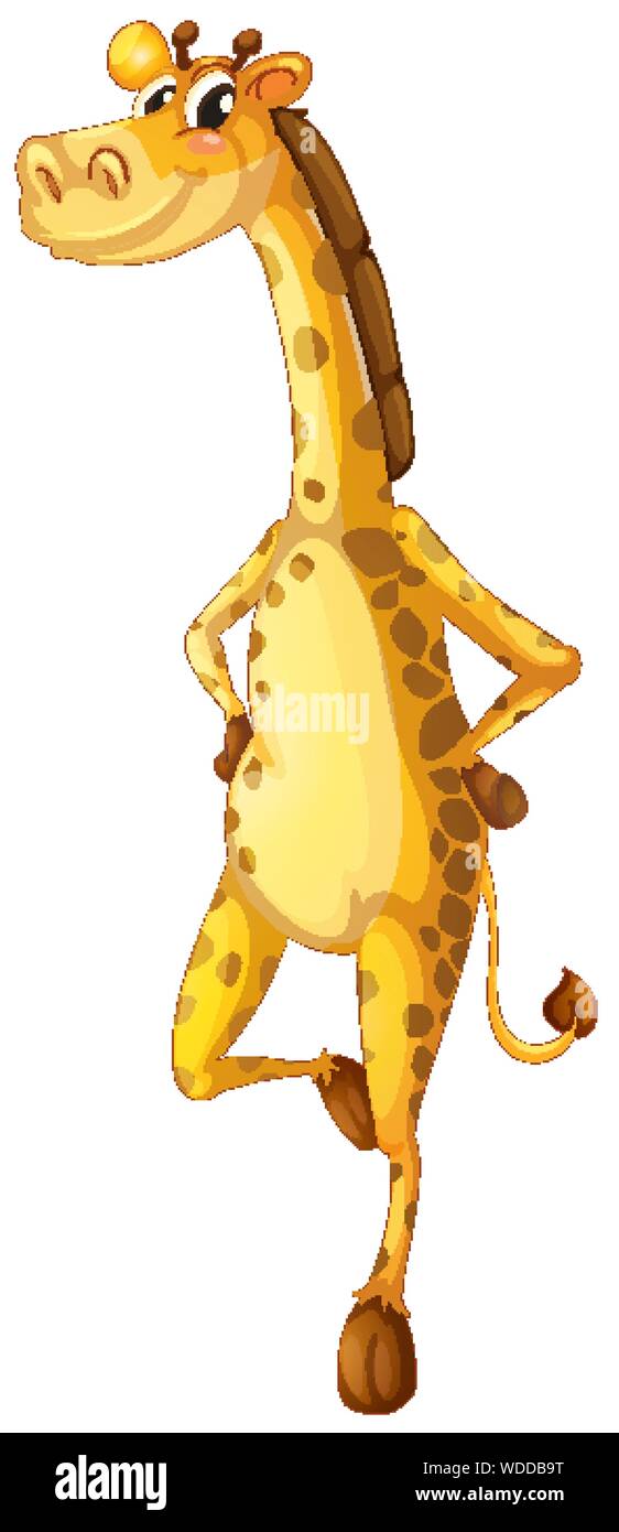 Cute giraffe on white background illustration Stock Vector Image & Art ...