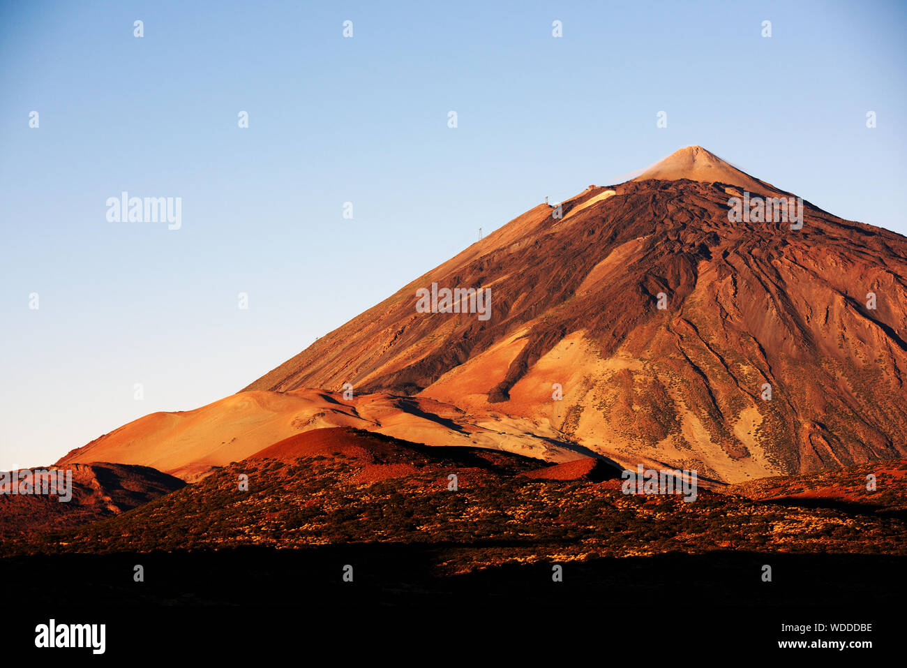 View Of El Teide Volcano Against Clear Sky Stock Photo