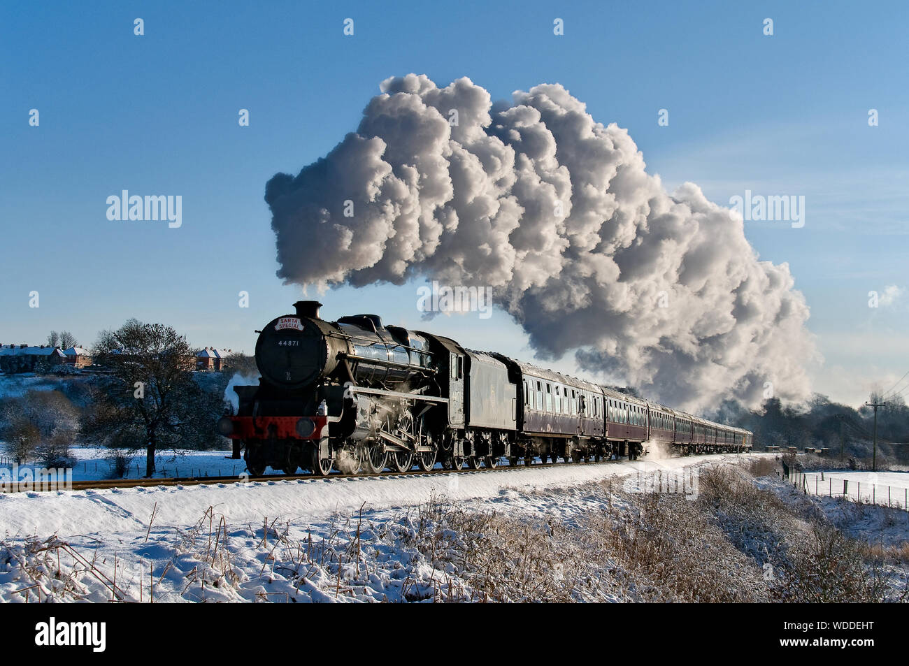Black 5 No.44871 at Burrs with a Santa Special Stock Photo
