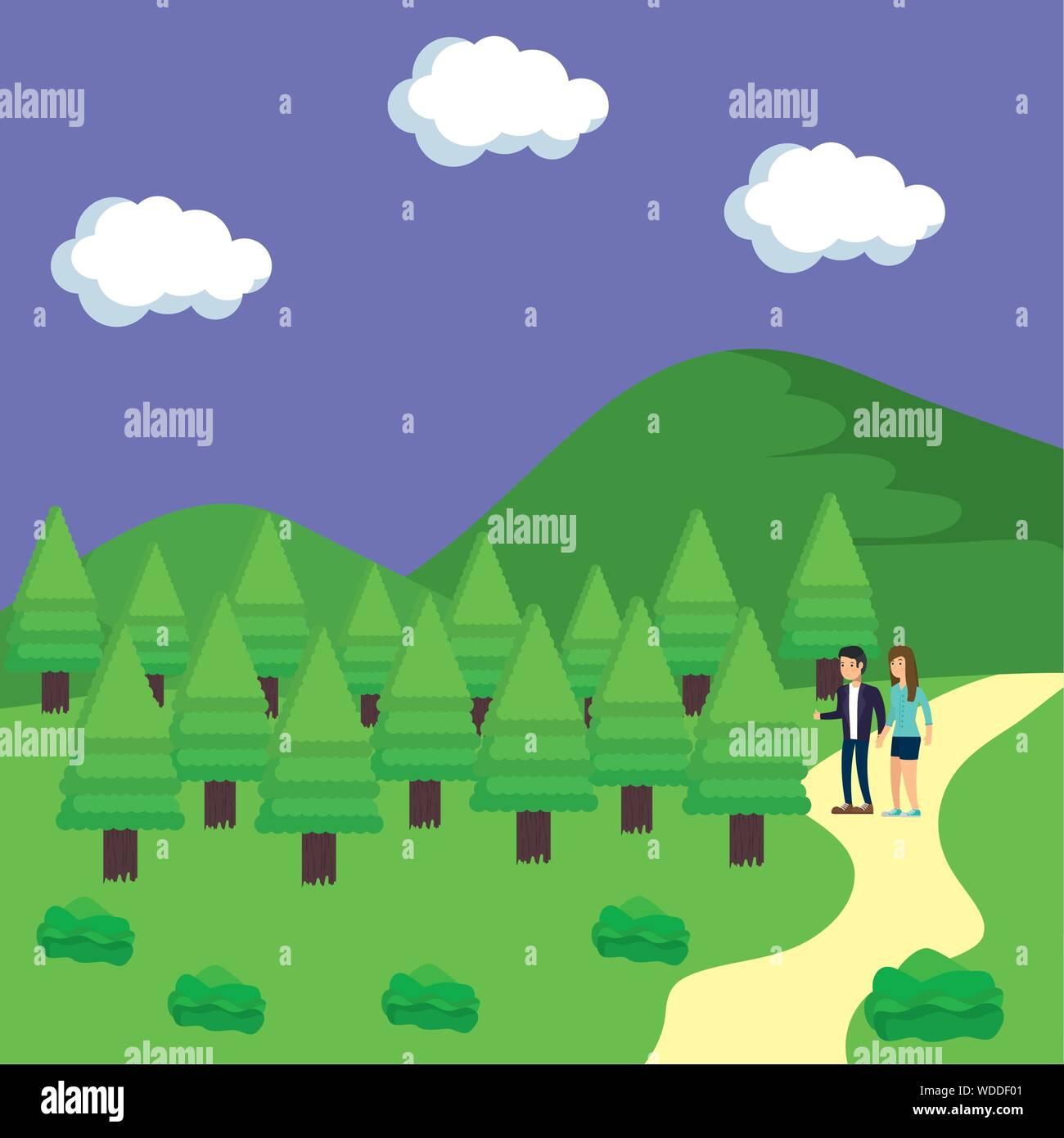 Couple in park vector design Stock Vector Image & Art - Alamy
