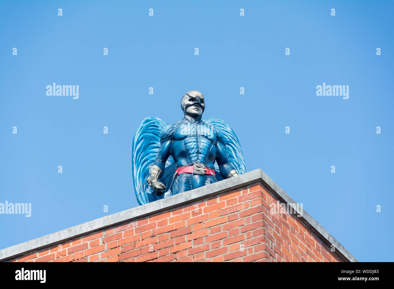 A Birdman statue on top of Olympic Studios cinema, Church Road, Barnes