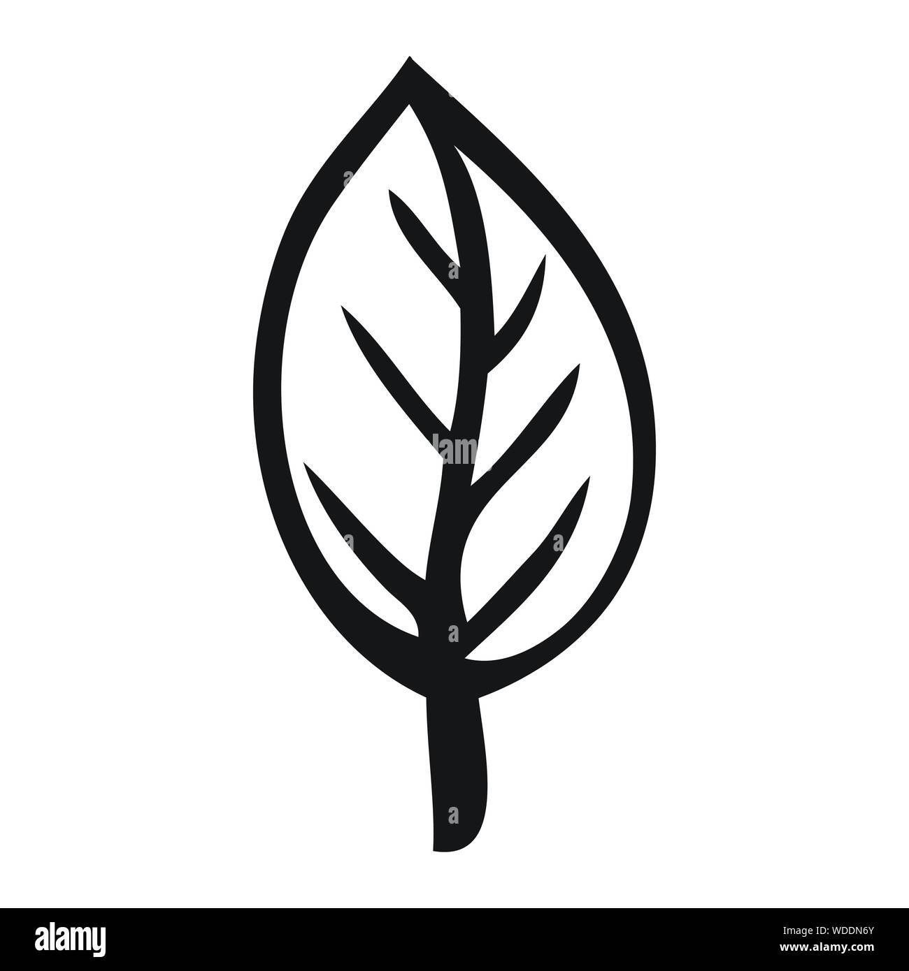 Black and white isolated leaf Icon issolated Stock Vector Image & Art ...