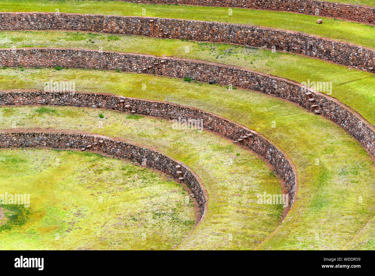 Old Incan Agricultural Terraces At Moray Stock Photo