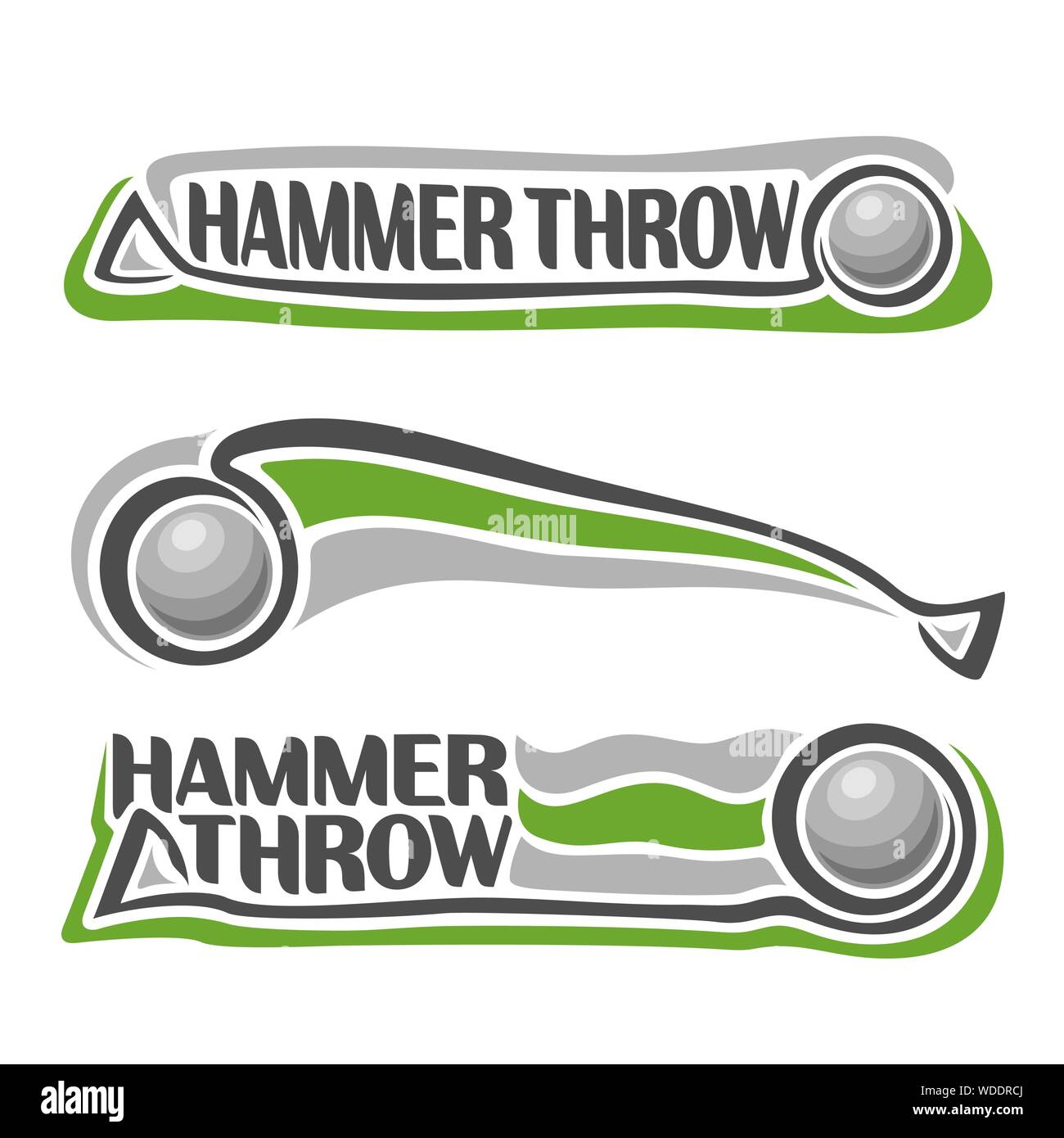 Vector logo for athletics hammer throw, consisting of stick with sphere