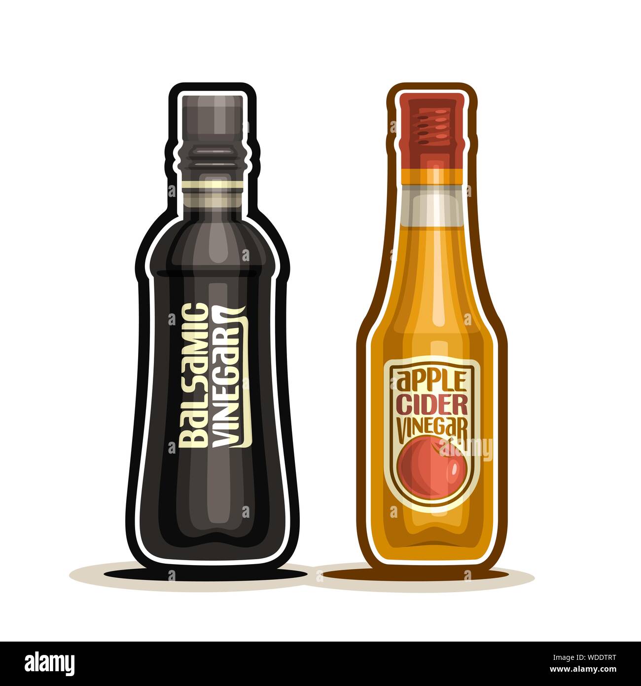 Vector Balsamic and Apple Cider Vinegar Bottles,container dark