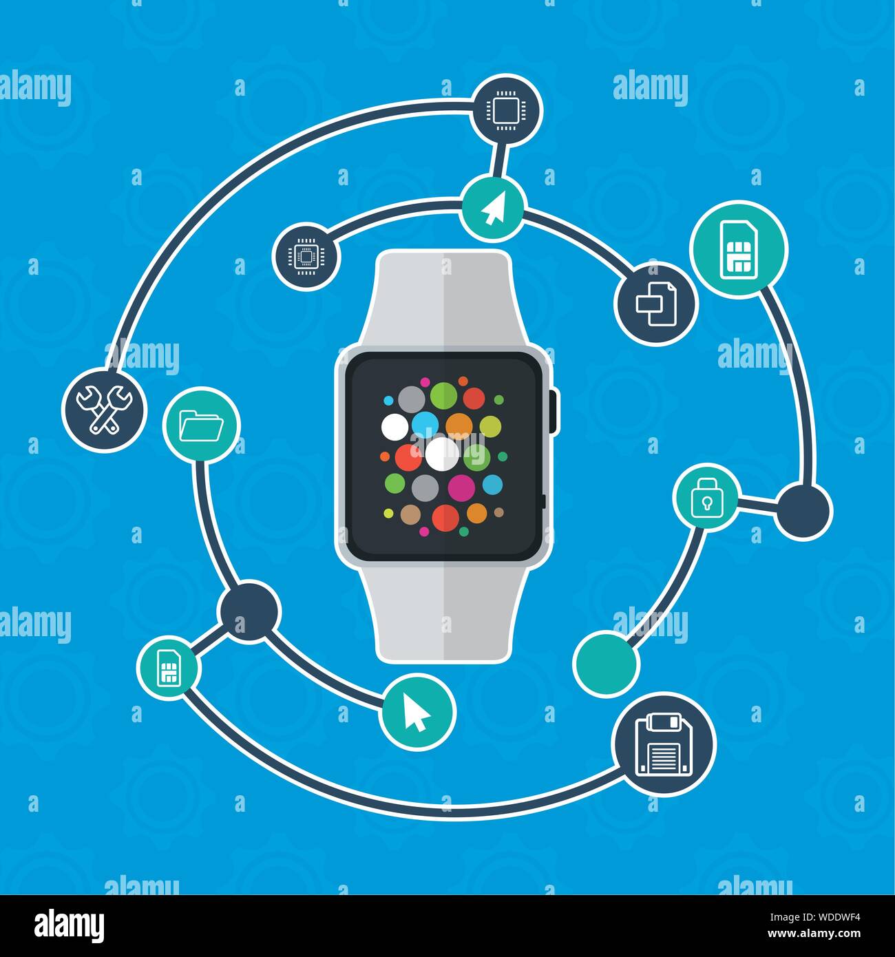 flat design gadgets technology icons Stock Vector
