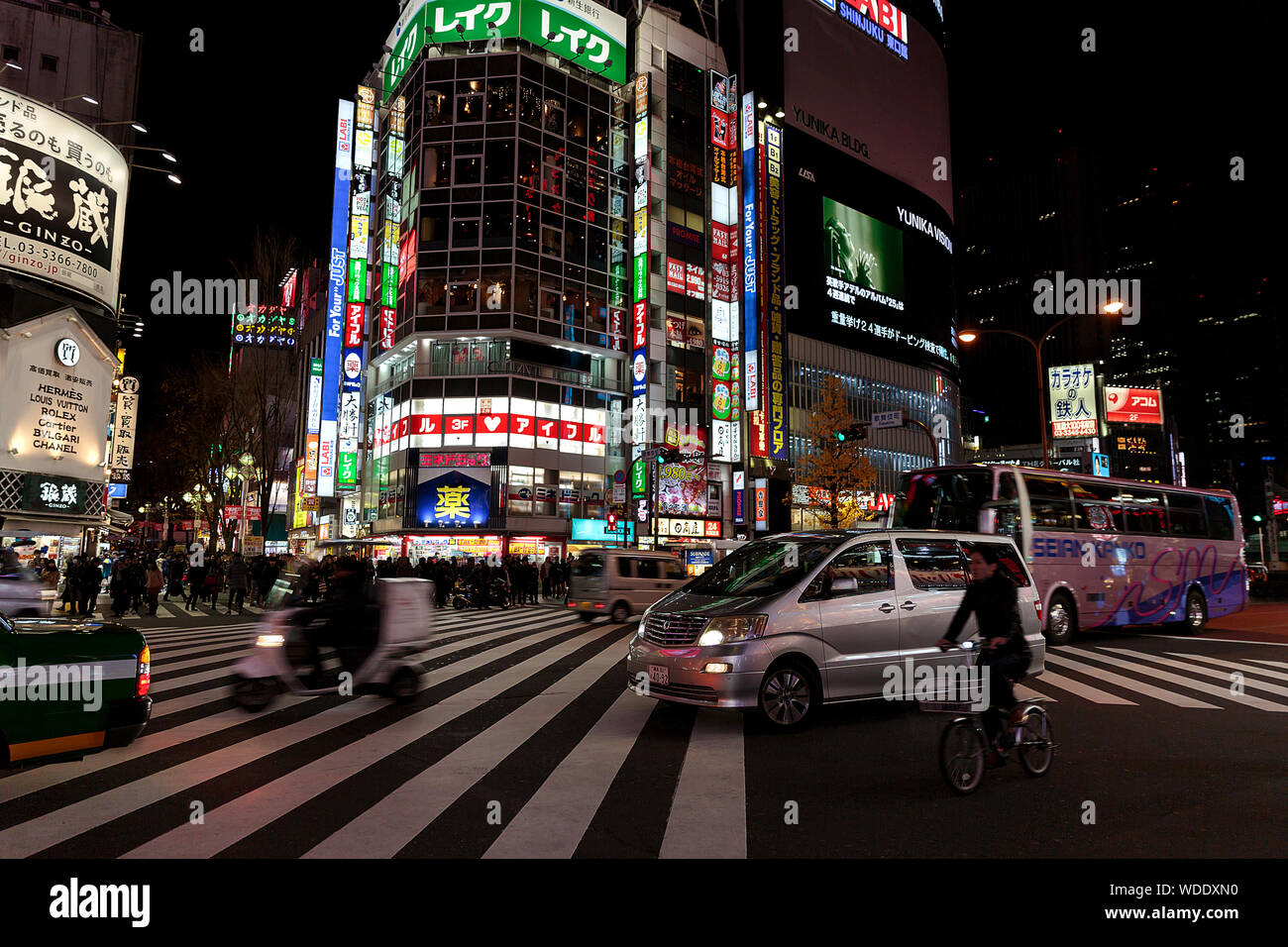 Nightlife near Kabukichō district in Shinjuku, Tokyo, Japan. Stock Photo