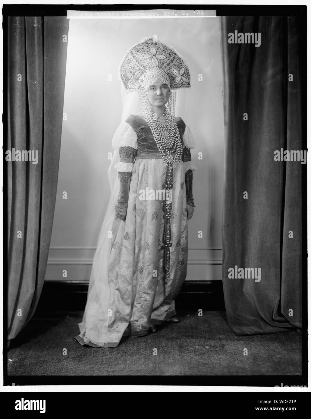 GROSVENOR, GILBERT H., MRS. Abstract/medium: 1 negative : glass  8 x 10 in. or smaller Stock Photo