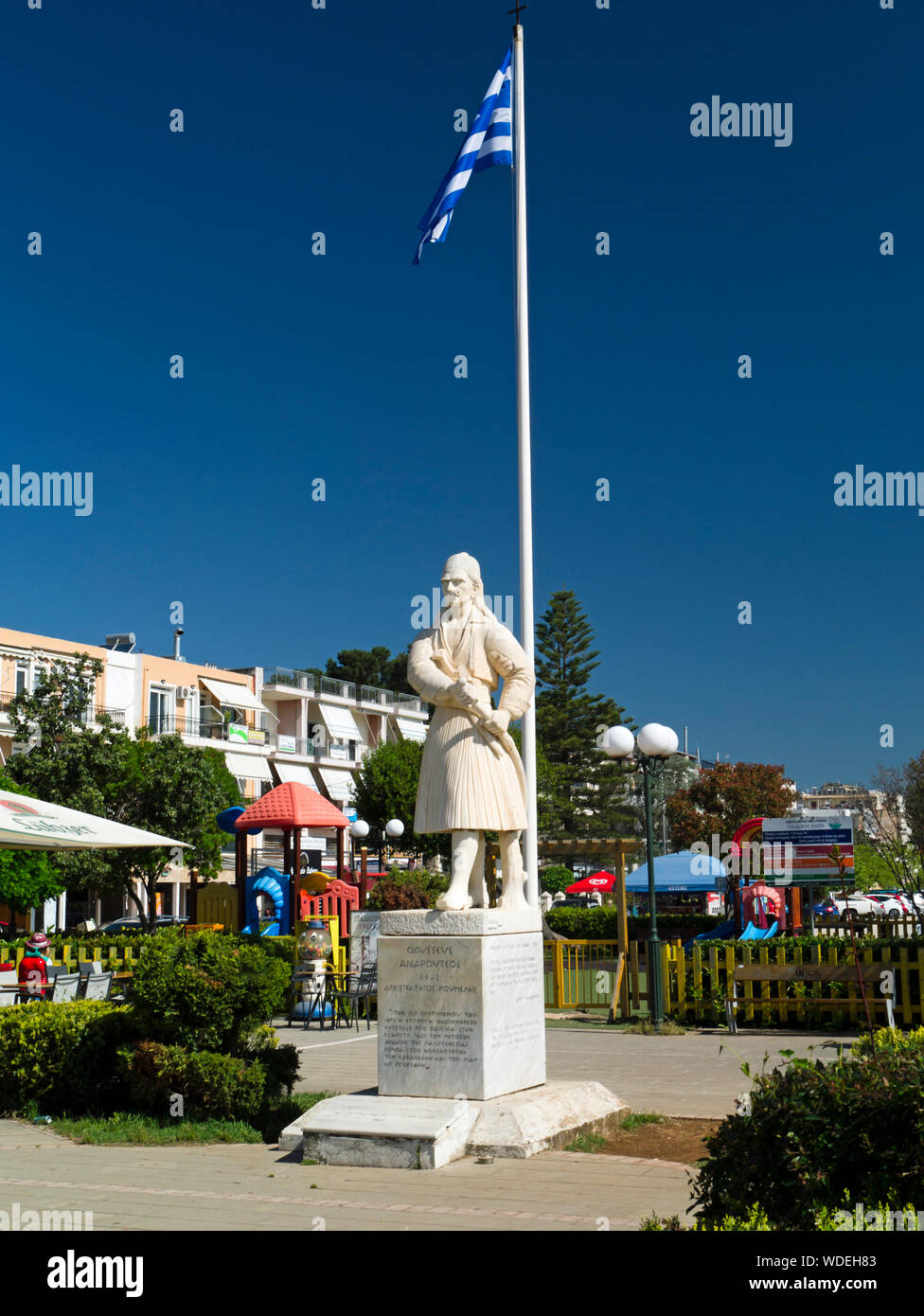 statue of Odysseas Androutsos in Preveza,Epirus,Greece,Europe Stock
