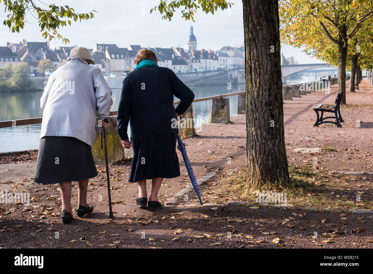 Senior women rear view hi-res stock photography and images - Alamy