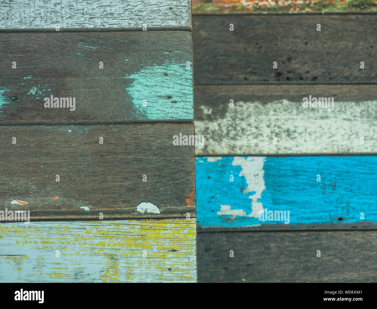 Vintage wood background and texture with colourful peeling paint Stock ...