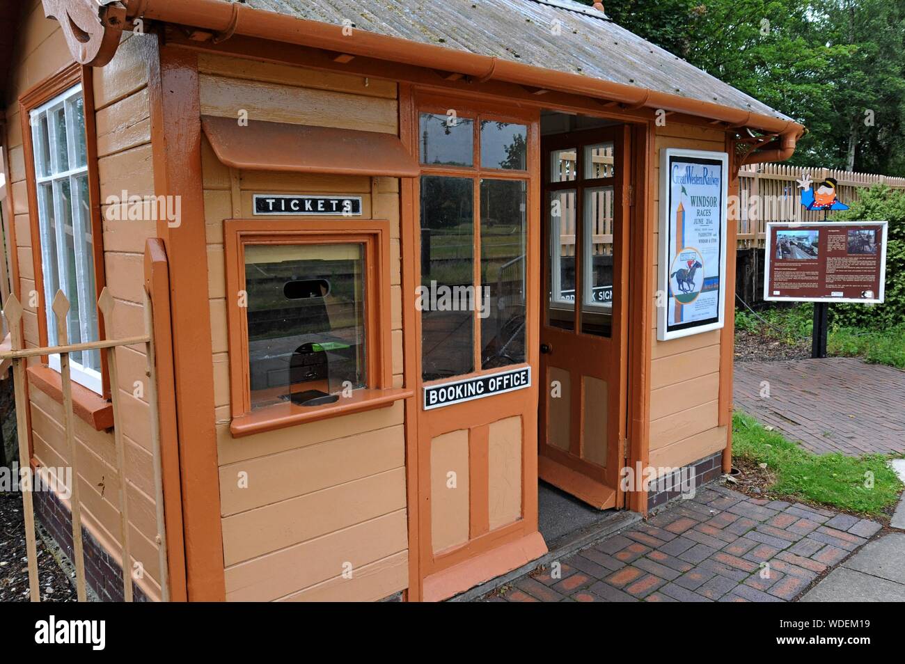 An ex Great Western Railwa ticket office at Didcot Railway Centre, Oxfordshire Stock Photo