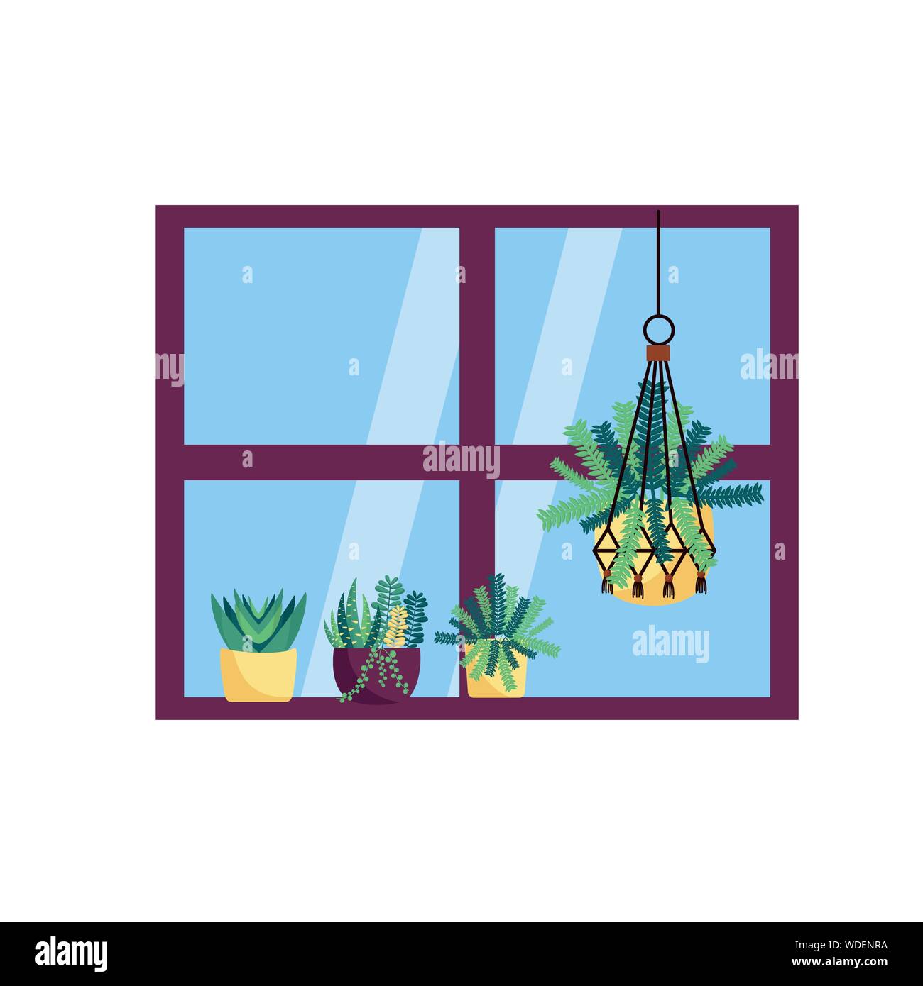 Isolated plants and window vector design Stock Vector Image & Art - Alamy
