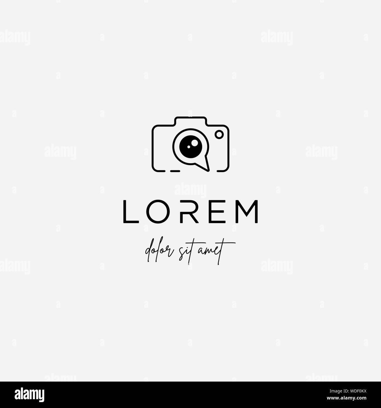 Abstract camera logo vector logotype Black and White Stock Photos ...