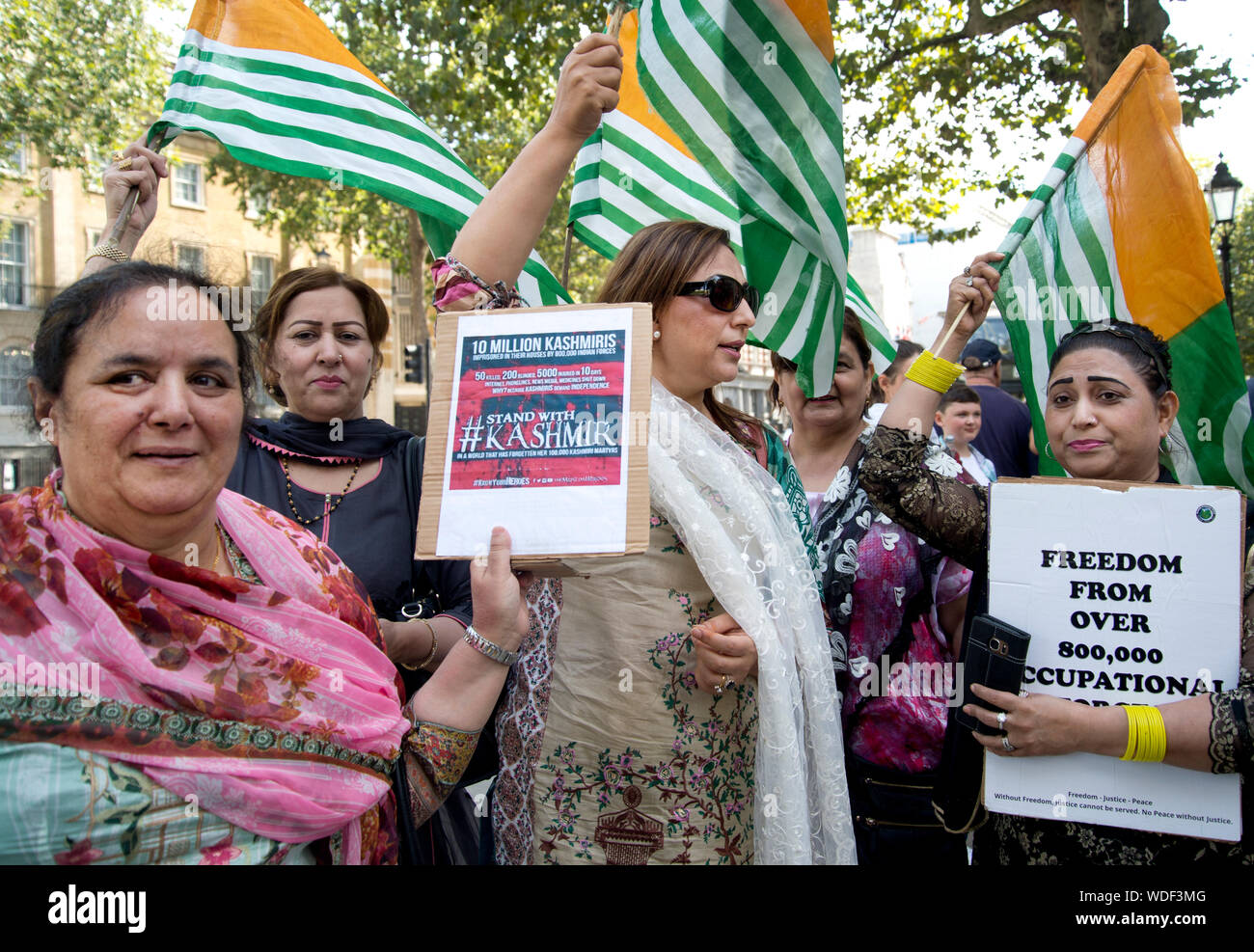 Whitehall, August 29th 2019. Kashmiri women protest at the occupation of Kashmir. Stock Photo