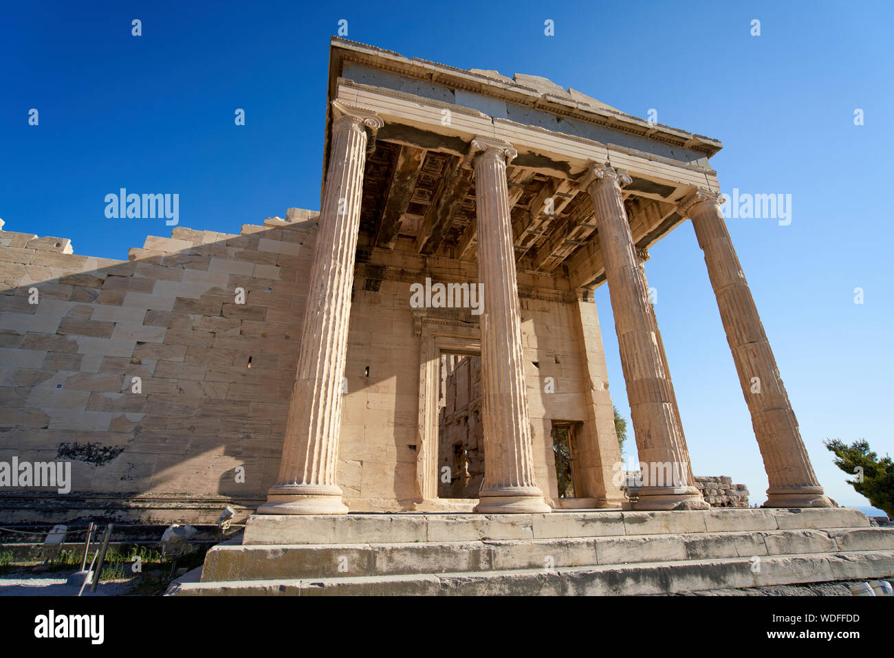 The Erechtheion on the ancient Acropolis in Athens, Greece Stock Photo