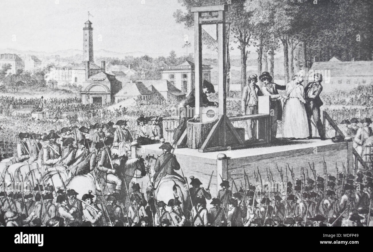 Book illustration representing the execution of Marie Antoinette the queen of France on 16 october 1793 ( Paris, France) Stock Photo
