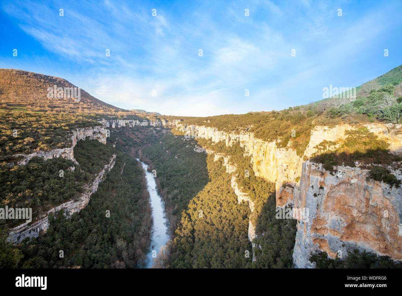 Viewpoint of the River Ebro Canyon near Pesquera de Ebro village
