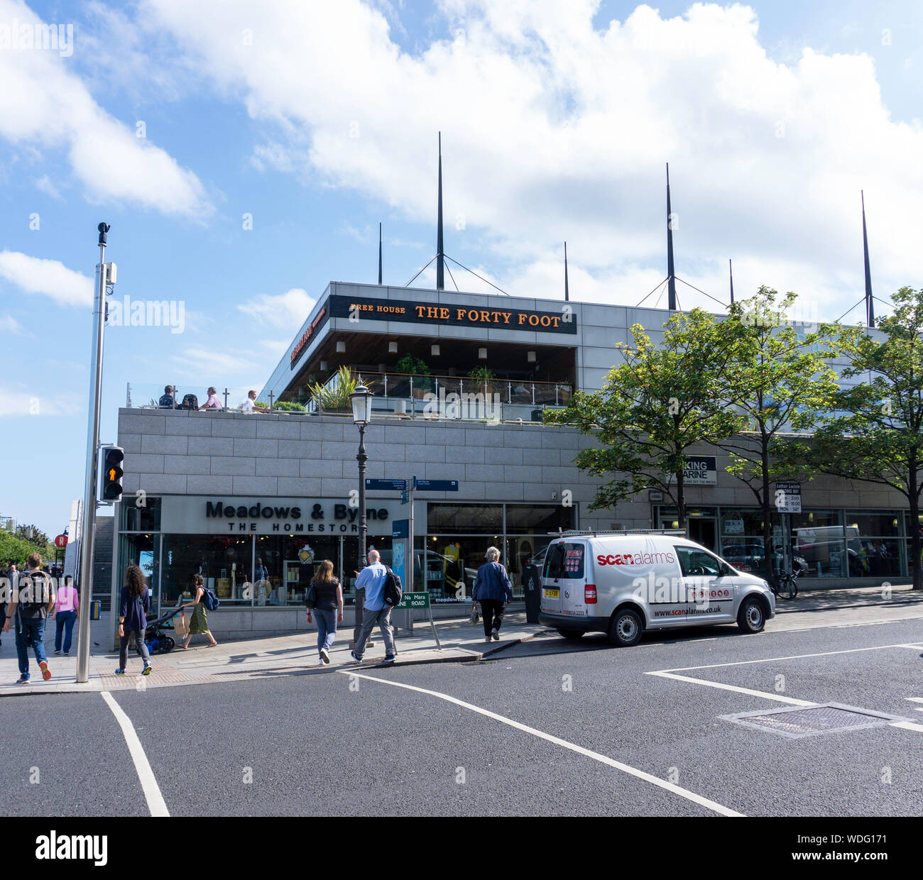 The Forty Foot Pub, a Wetherspoon Pub, above the Meadows and Byrne Homestore in Dun Laoghaire,Dublin,Ireland. Stock Photo