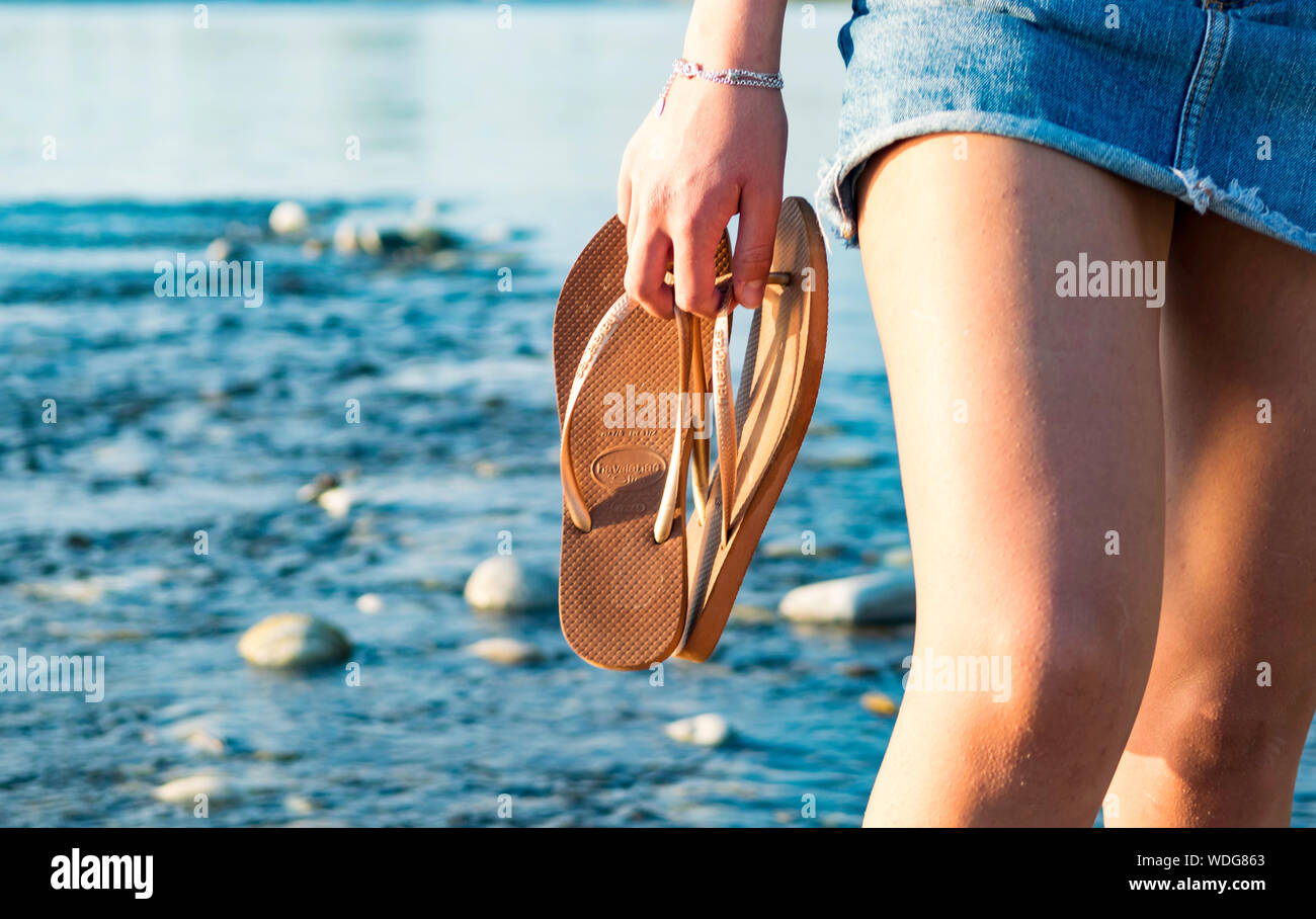 Woman Flip Flop Hand High Resolution Stock Photography and Images - Alamy