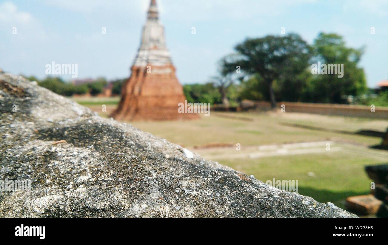 Mid Distance View Of Temple At Ayuthaya Province Stock Photo