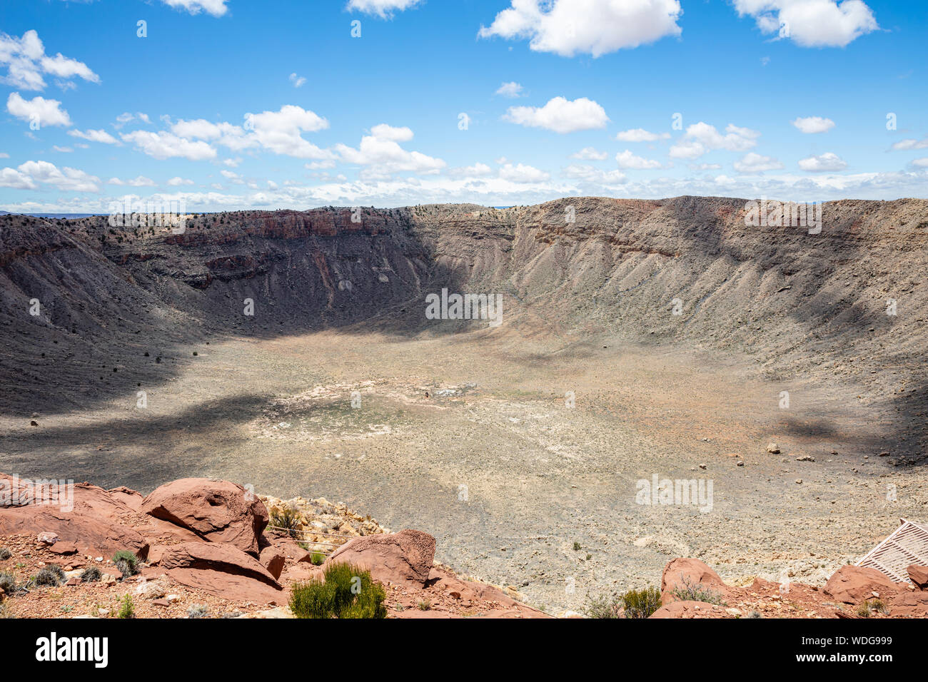 Winslow Arizona, US. May 23, 2019. Barringer Meteor crater, blue sky, sunny spring day Stock Photo