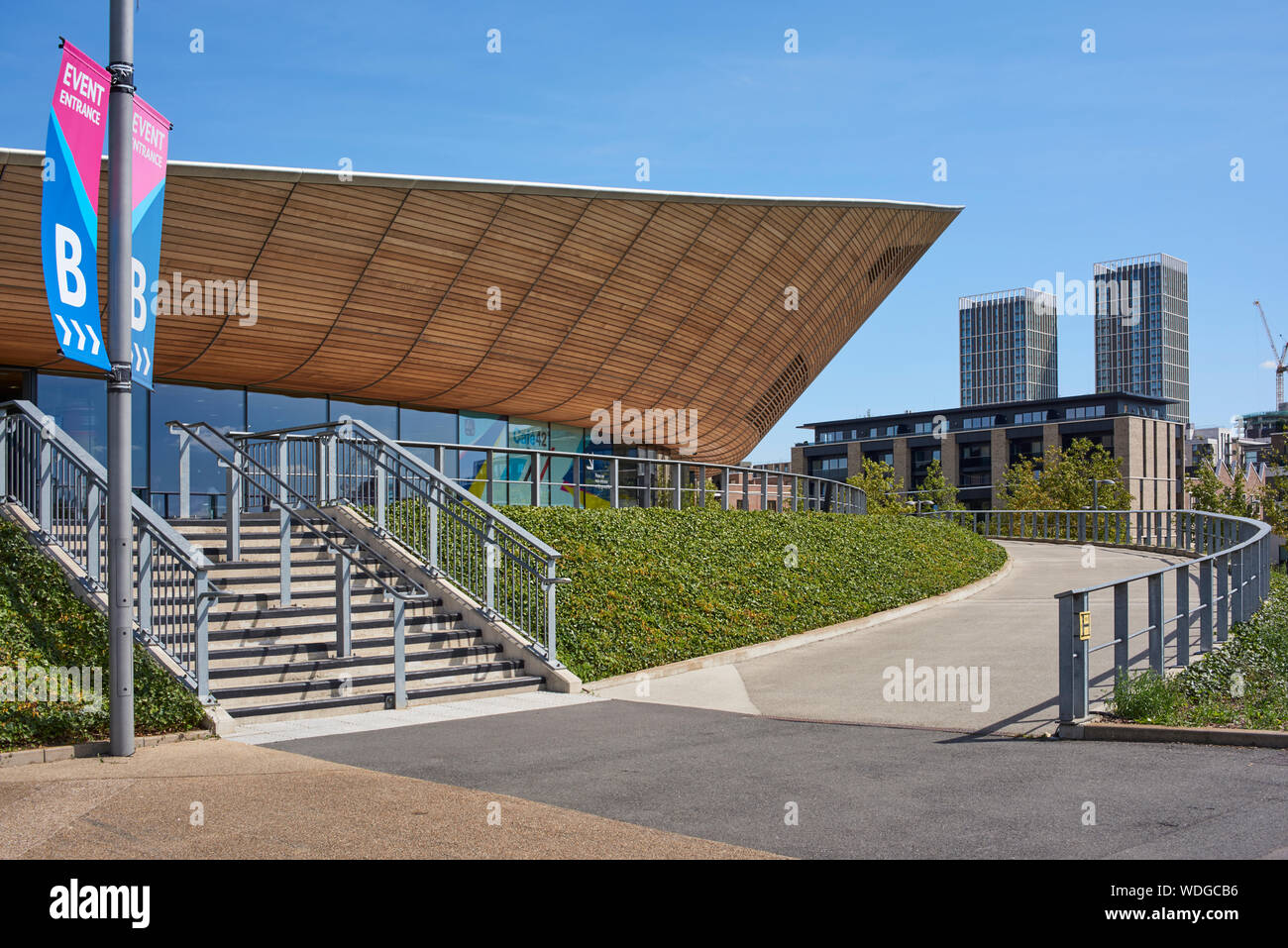 The exterior of the Velodrome, Queen Elizabeth Olympic Park, Stratford, London UK Stock Photo