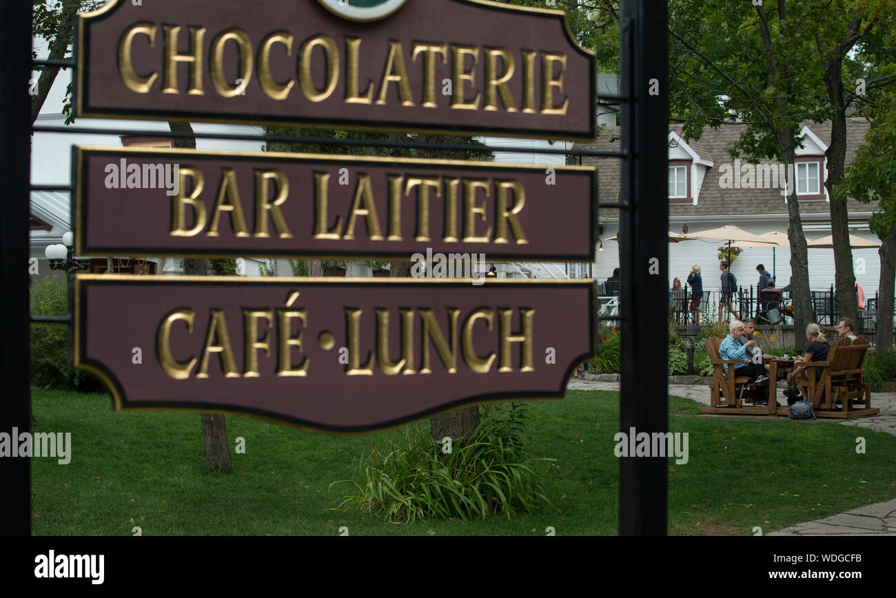 Entrance to the Café Resto de la Chocolaterie de l'île d'Orléans in the