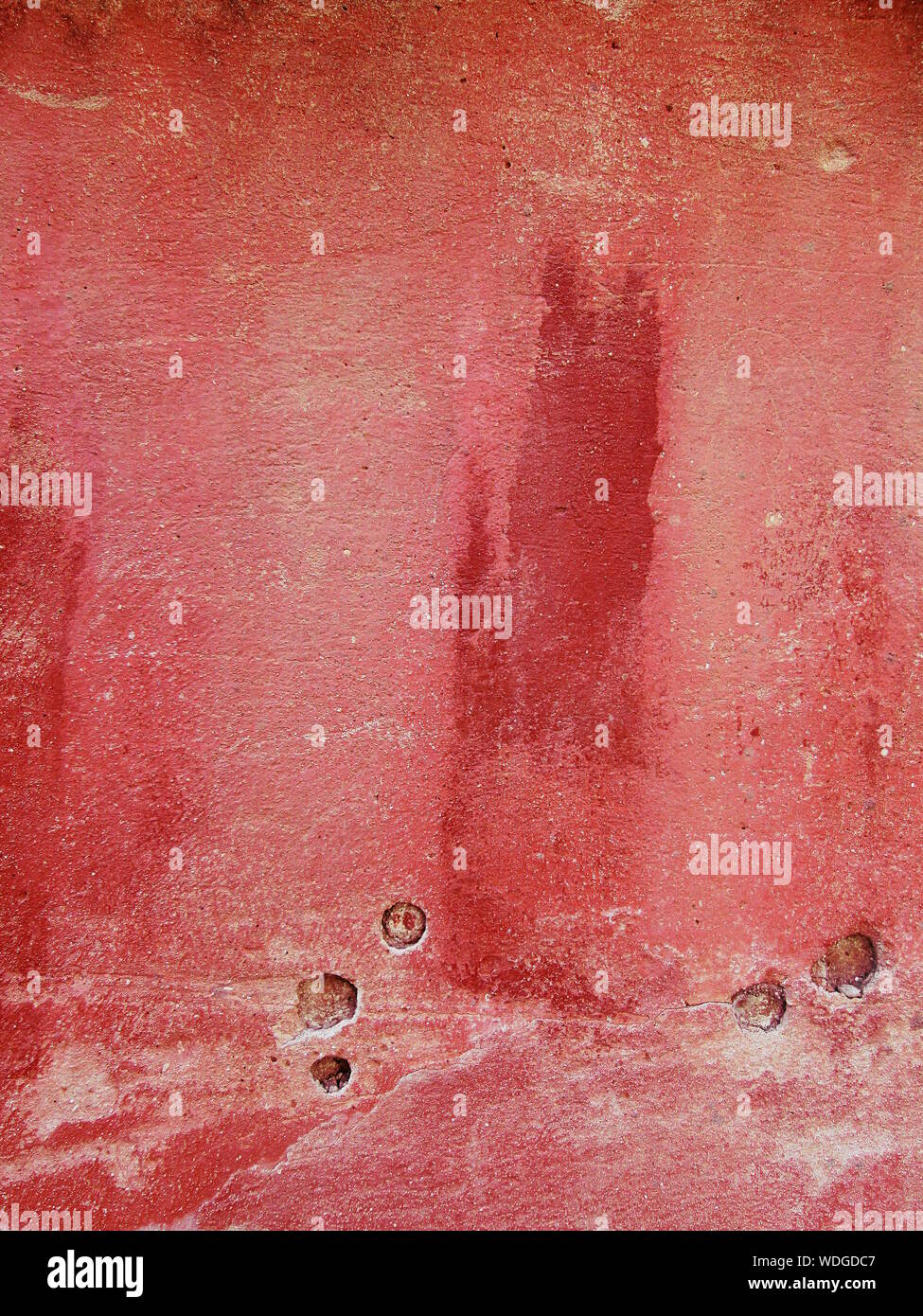 Full Frame Shot Of Red Damaged Concrete Wall Stock Photo
