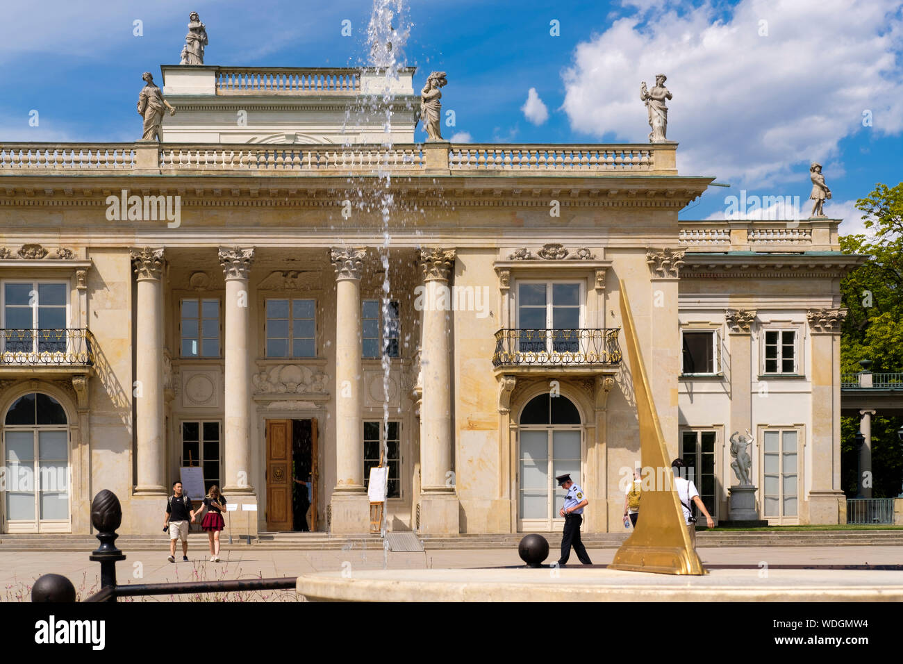 A sundial in front of the Palace on the Water, in Lazienki Park, Warsaw, Poland. Stock Photo