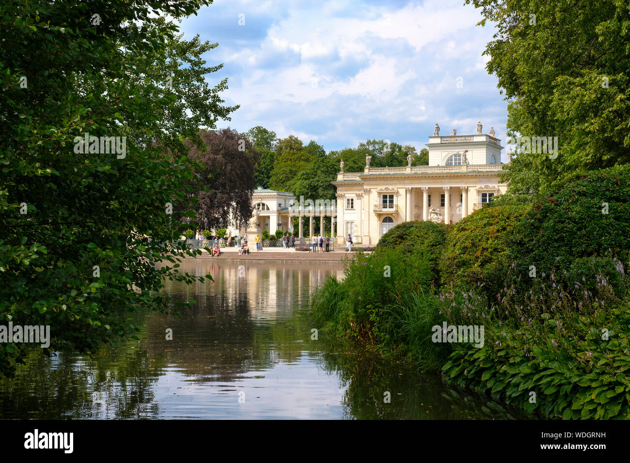 The Palace on the Water, in Lazienki Park, Warsaw, Poland. Stock Photo