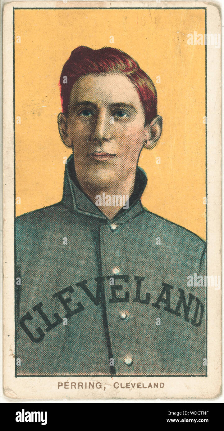 George Perring, Cleveland Naps, baseball card portrait Abstract/medium: 1 print : relief with halftone, color. Stock Photo