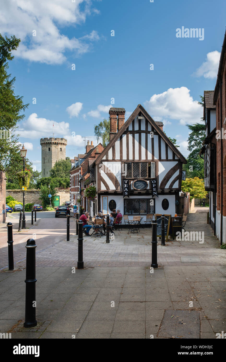 Thomas oaken tea rooms Tudor timber framed black and white medieval building. Castle Street
