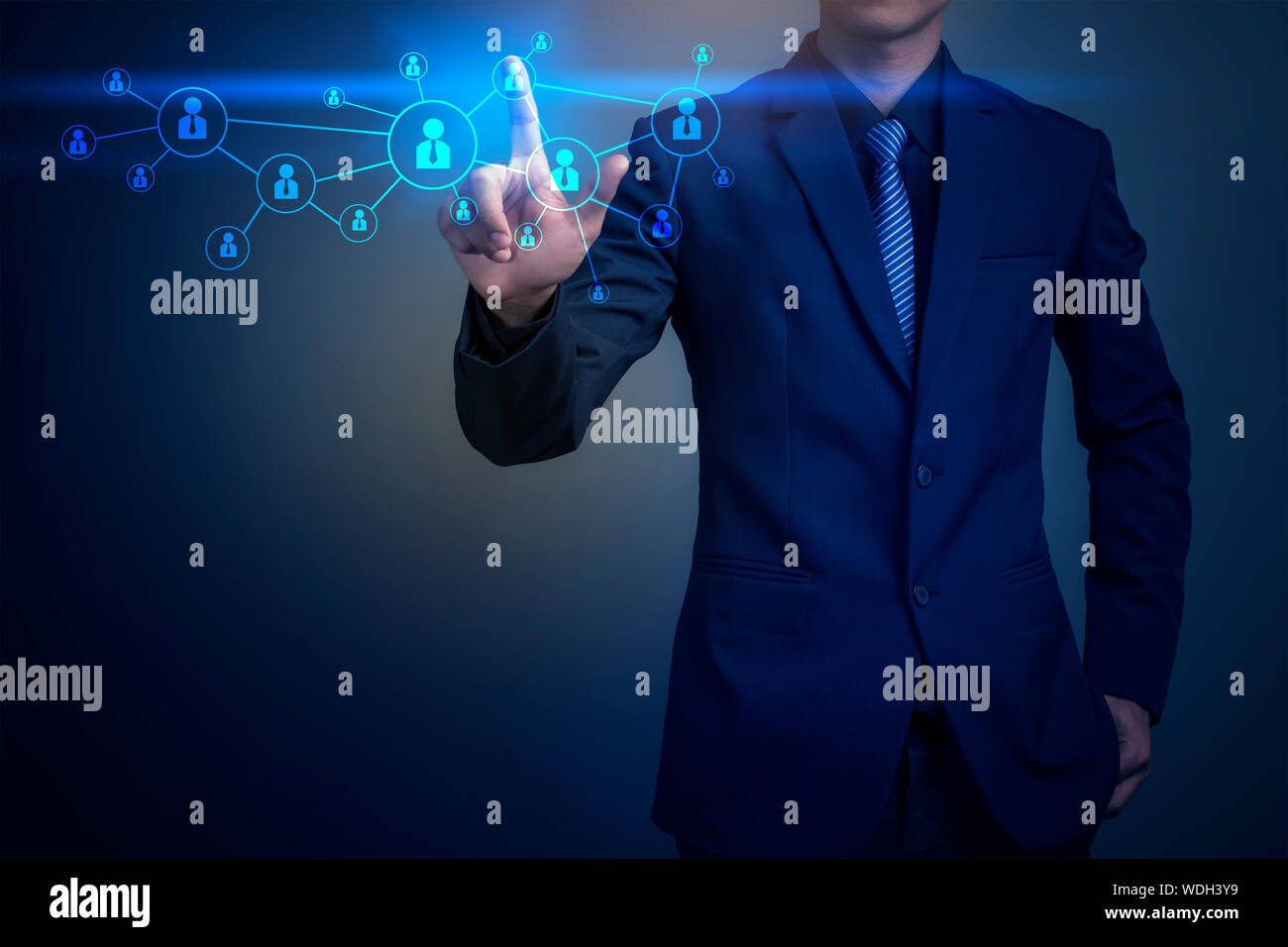 Digital Composite Image Of Businessman Against Colored Background Stock Photo