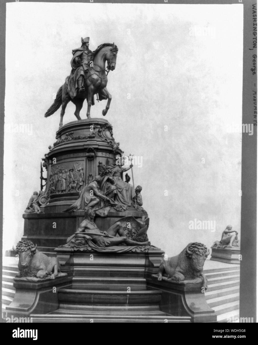 George Washington, monument in Fairmount Park, Philadelphia - full, on horseback Abstract/medium: 1 photographic print. Stock Photo
