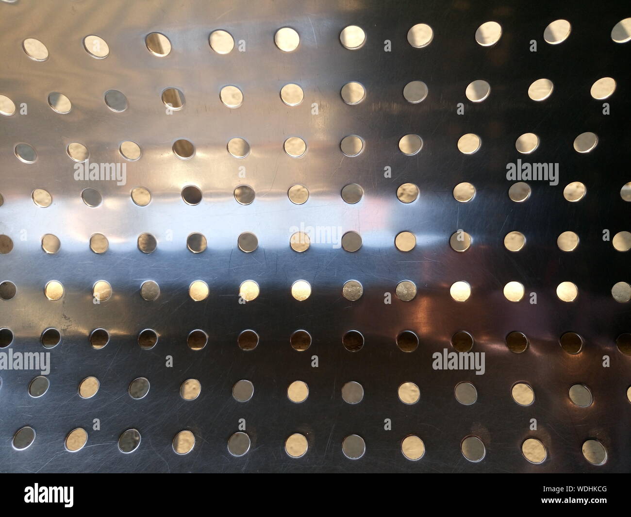 Full Frame Shot Of Perforated Metal Bench Stock Photo 266534480