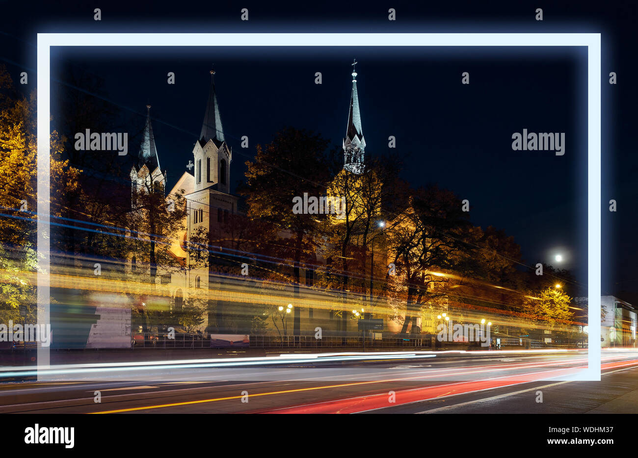 The street with frame in the old sity Stock Photo - Alamy