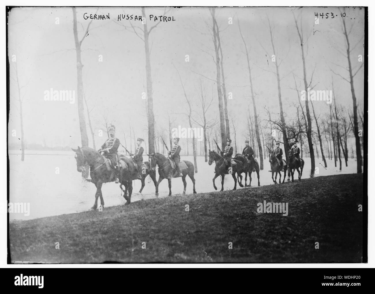 German Hussar patrol Abstract/medium: 1 negative : glass  5 x 7 in. or smaller. Stock Photo