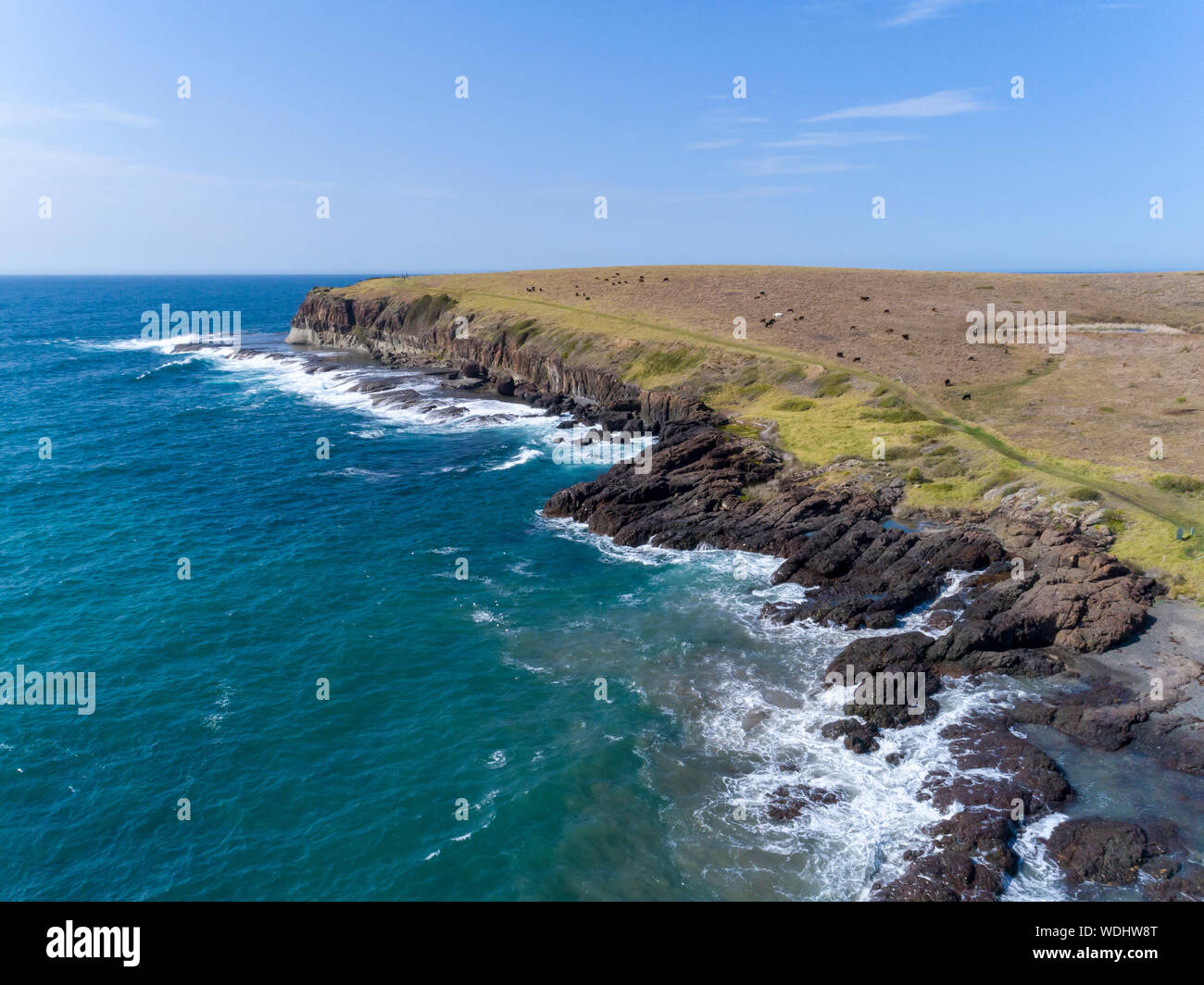 The coastal inlet at Kiama on the New South Wales south coast in ...