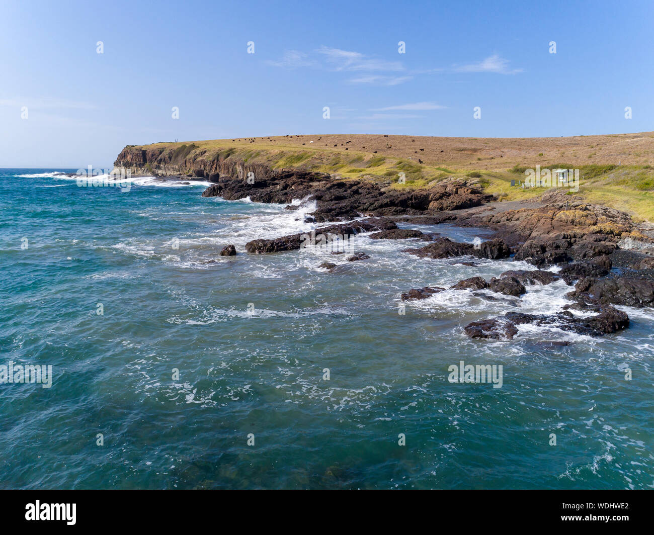 The coastal inlet at Kiama on the New South Wales south coast in ...