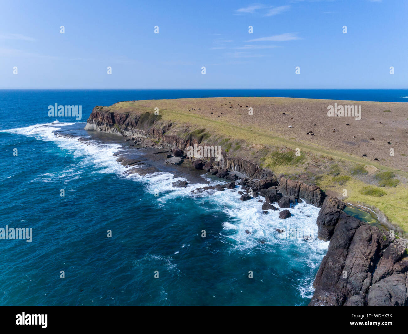 The coastal inlet at Kiama on the New South Wales south coast in ...